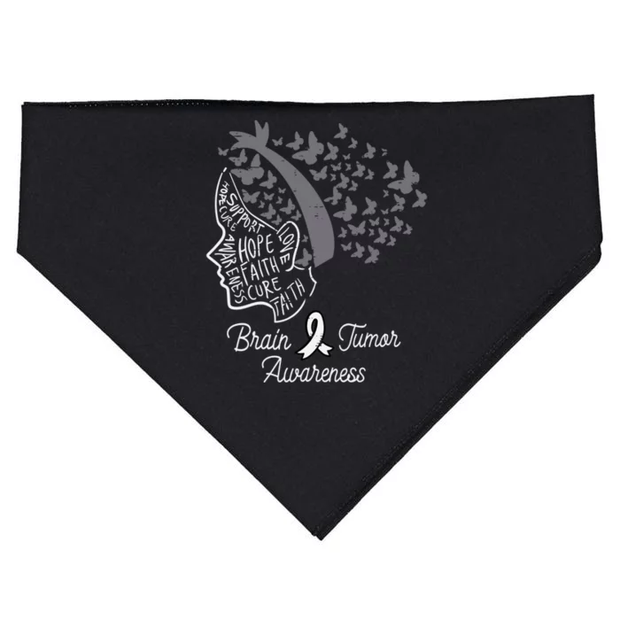 Flowers I Wear Black For Brain Tumor Awareness Month Gift USA-Made Doggie Bandana