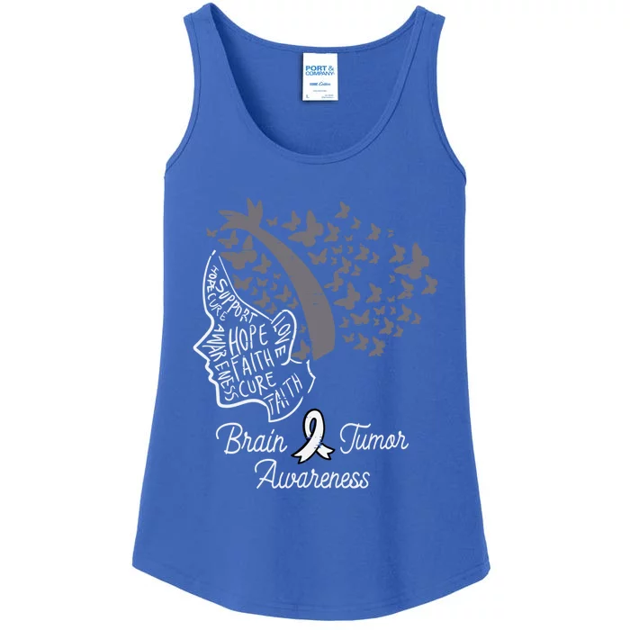 Flowers I Wear Black For Brain Tumor Awareness Month Gift Ladies Essential Tank