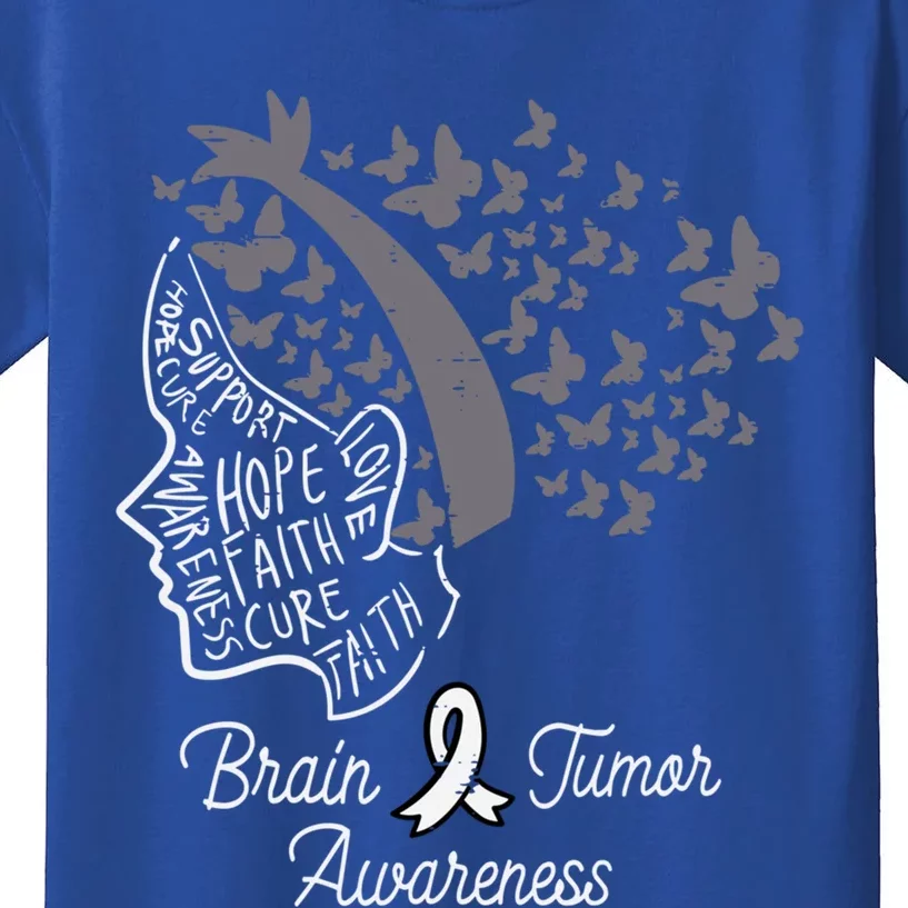 Flowers I Wear Black For Brain Tumor Awareness Month Gift Kids T-Shirt