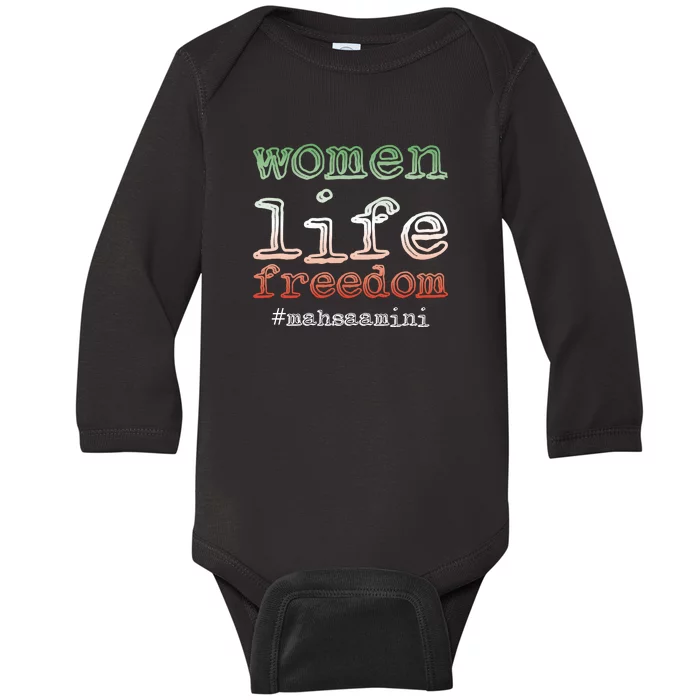 Free Iran | Women Life Freedom | Rise With The Women Of Iran Baby Long Sleeve Bodysuit