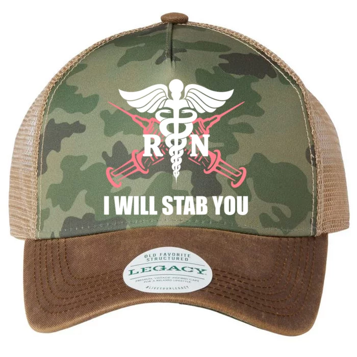 Funny I Will Stab You Rn Nurse Medical Nursing Student Humor Gift Legacy Tie Dye Trucker Hat