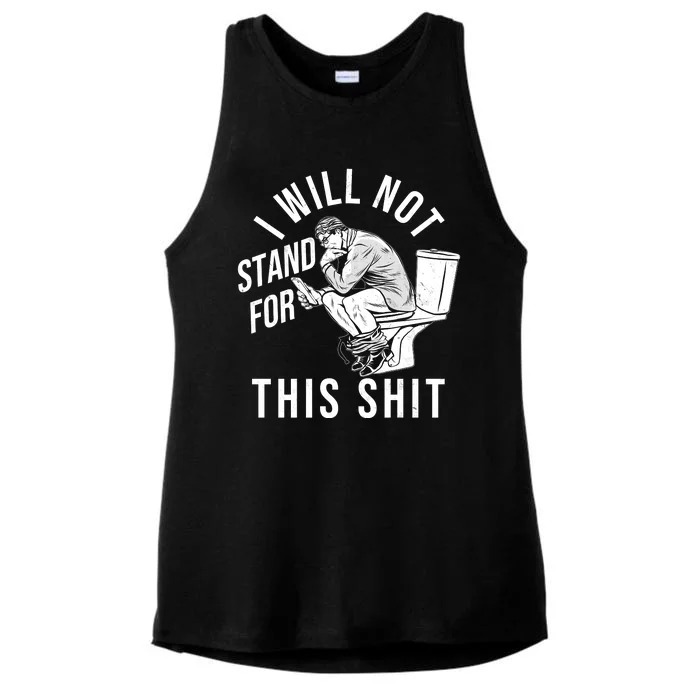 Funny I Will Not Stand For This Shit Ladies Tri-Blend Wicking Tank