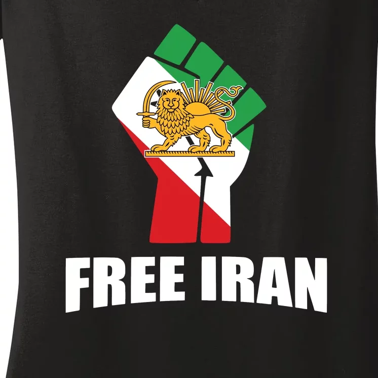 Free Iran Women Life Freedom Mahsa Amini Protest Women's V-Neck T-Shirt