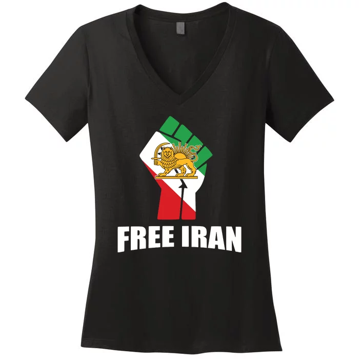 Free Iran Women Life Freedom Mahsa Amini Protest Women's V-Neck T-Shirt