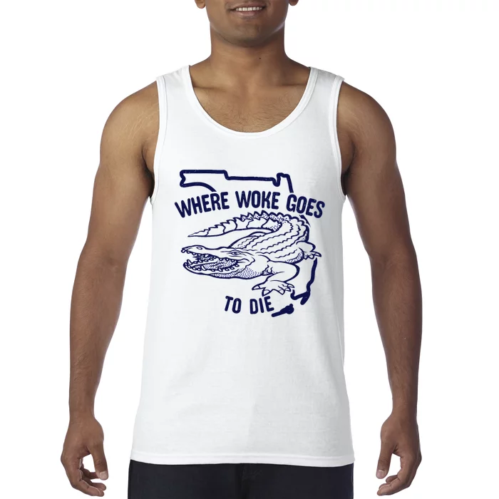 Florida Is Where Woke Goes To Die DeSantis Florida Funny Tank Top