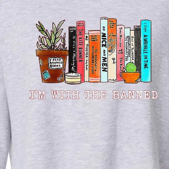 Funny IM With The Banned Banned Books Reading Books Cropped Pullover Crew