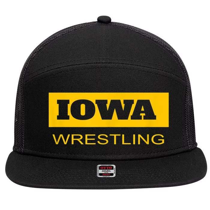 Freestyle Iowa Wrestling Wrestler Fan The Hawkeye State 7 Panel Mesh Trucker Snapback Hat