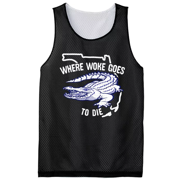 Florida Is Where Woke Goes To Die DeSantis Florida Funny Mesh Reversible Basketball Jersey Tank