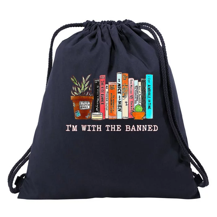 Funny IM With The Banned Banned Books Reading Books Drawstring Bag