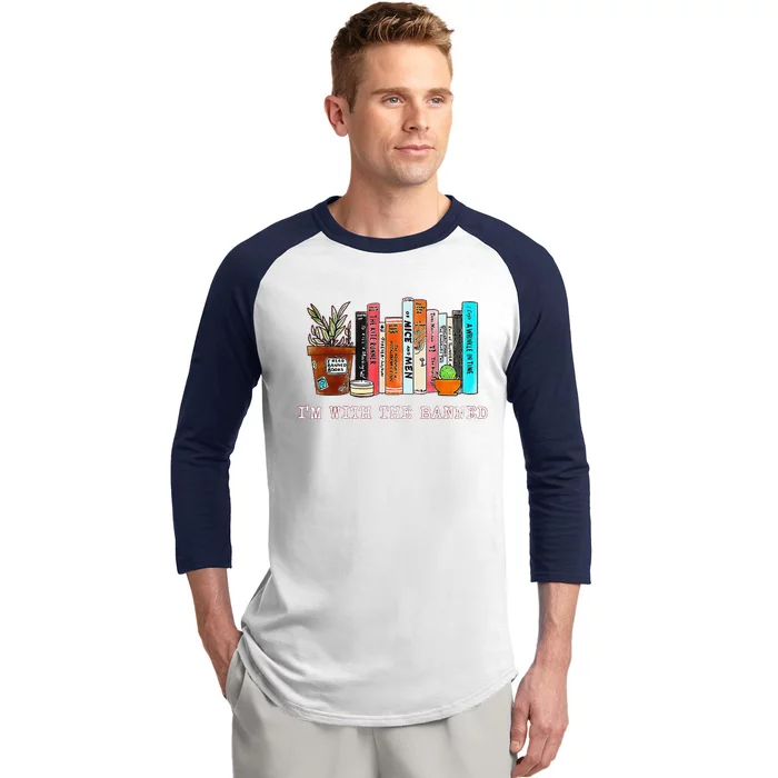 Funny IM With The Banned Banned Books Reading Books Baseball Sleeve Shirt