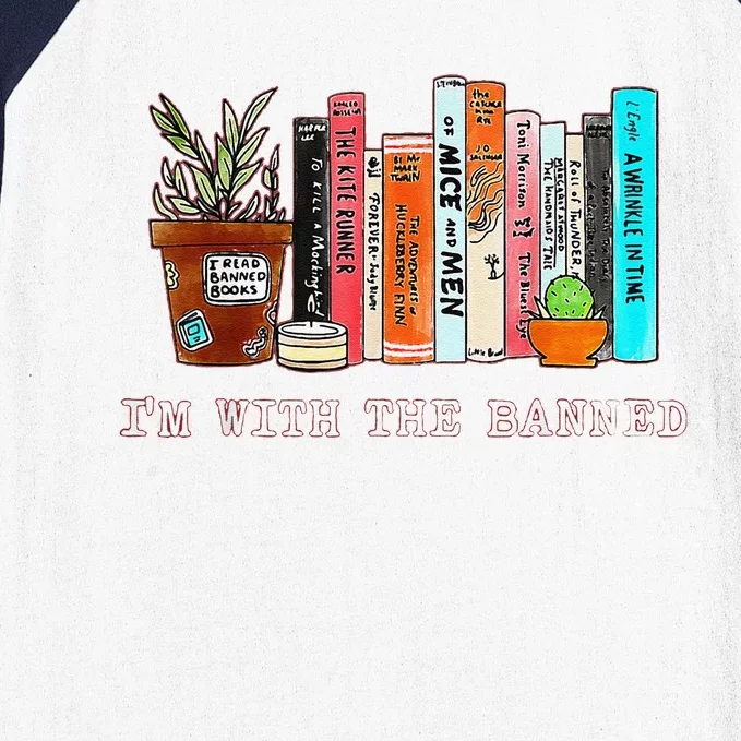 Funny IM With The Banned Banned Books Reading Books Baseball Sleeve Shirt