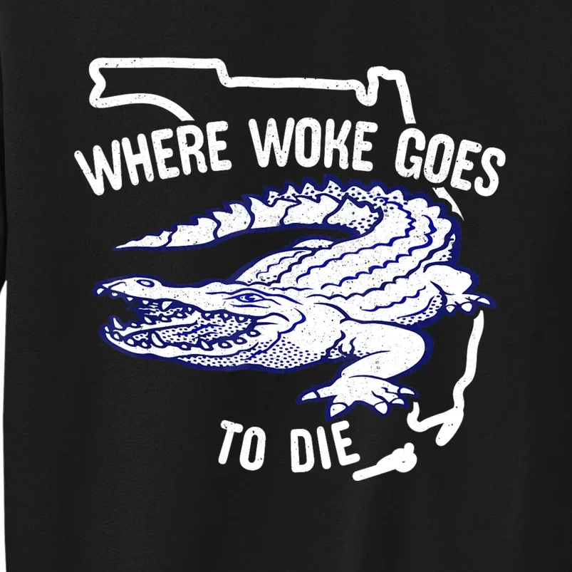 Florida Is Where Woke Goes To Die DeSantis Florida Funny Tall Sweatshirt