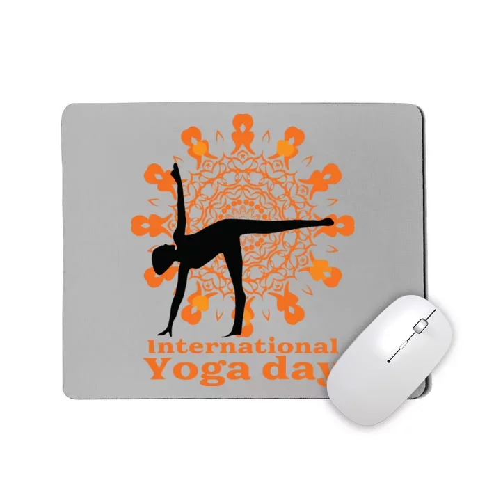 Funny International Yoga Day Design For Women Men Mousepad