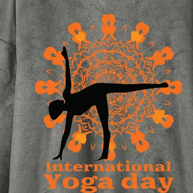 Funny International Yoga Day Design For Women Men Hooded Wearable Blanket