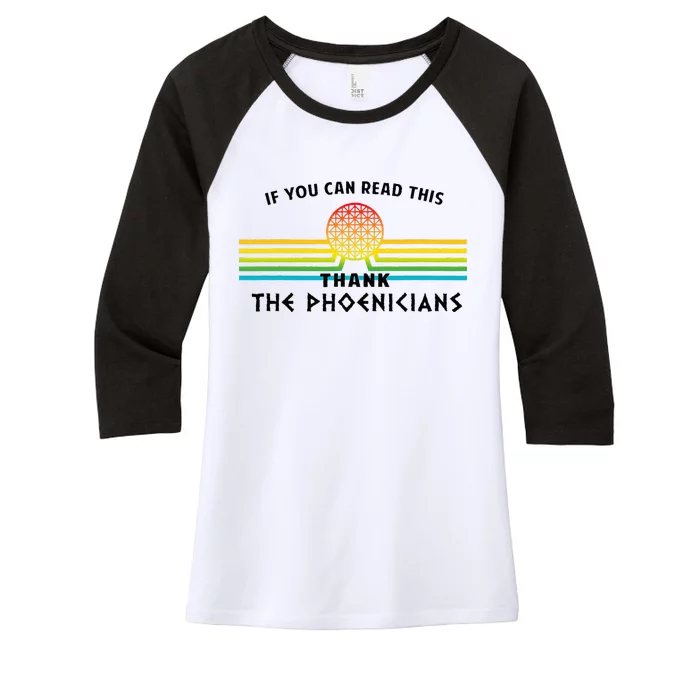 Funny If You Can Read This Thank Phoenicians Reading Women's Tri-Blend 3/4-Sleeve Raglan Shirt