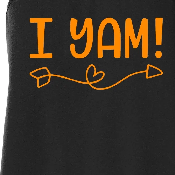 Funny I Yam Sweet Potato For Matching Thanksgiving Costume Women's Racerback Tank