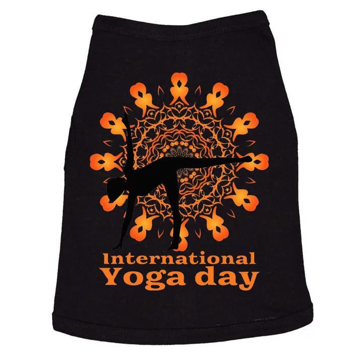 Funny International Yoga Day Design Doggie Tank