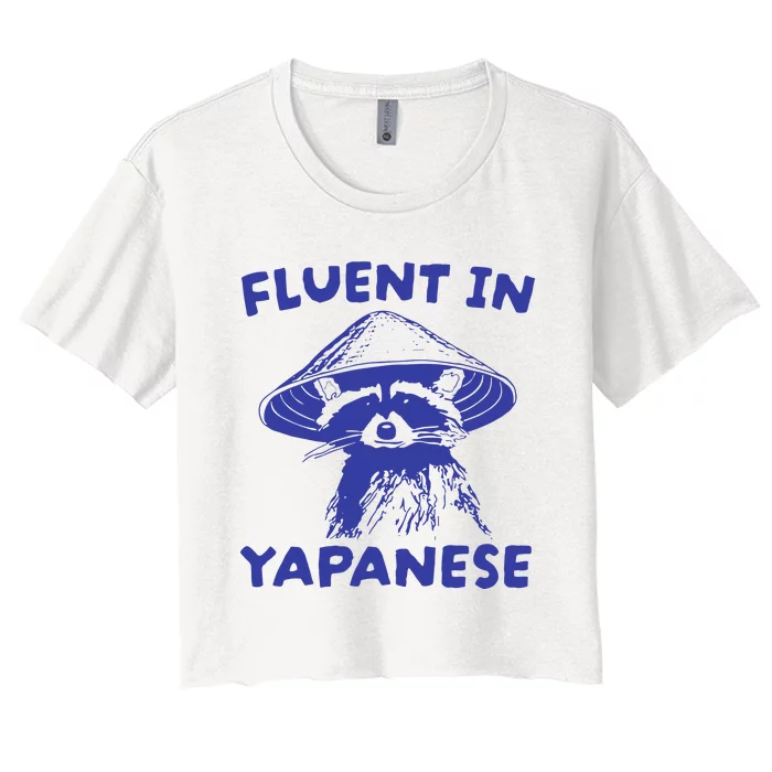 Fluent In Yapanese Raccoon Women's Crop Top Tee