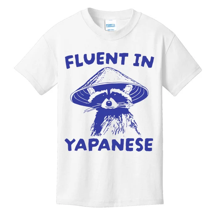 Fluent In Yapanese Raccoon Kids T-Shirt