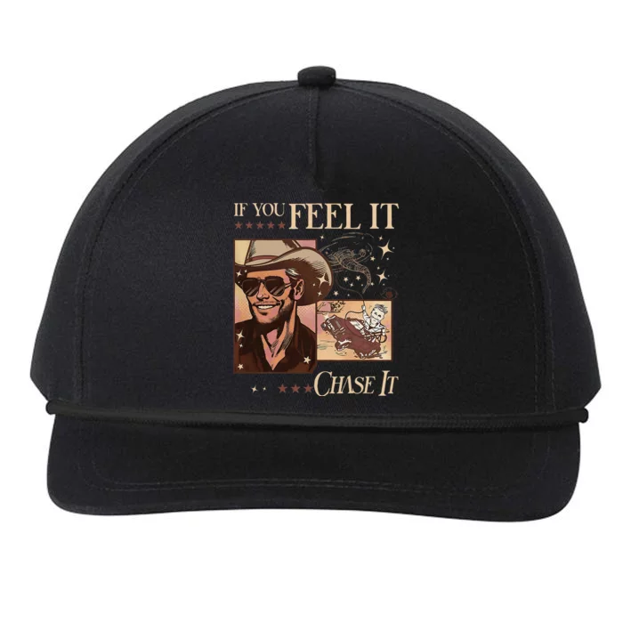 Funny If You Feel It Chase It Hat Cow Snapback Five-Panel Rope Hat