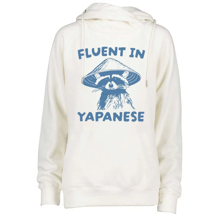 Fluent In Yapanese Raccoon Womens Funnel Neck Pullover Hood