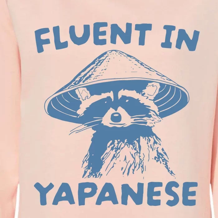 Fluent In Yapanese Raccoon Womens California Wash Sweatshirt