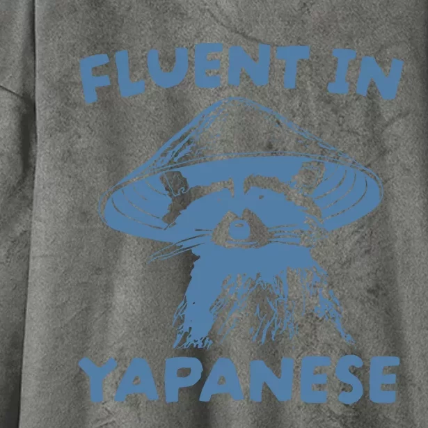 Fluent In Yapanese Raccoon Hooded Wearable Blanket