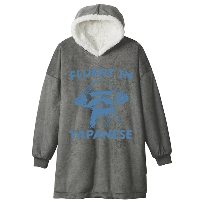 Fluent In Yapanese Raccoon Hooded Wearable Blanket