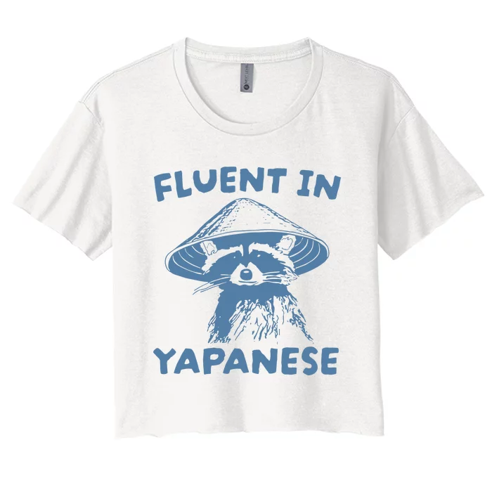 Fluent In Yapanese Raccoon Women's Crop Top Tee