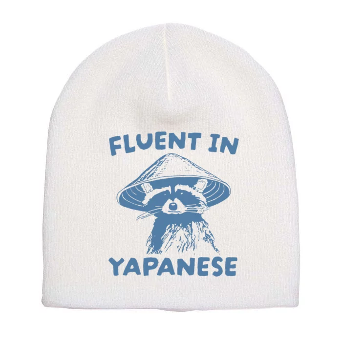 Fluent In Yapanese Raccoon Short Acrylic Beanie