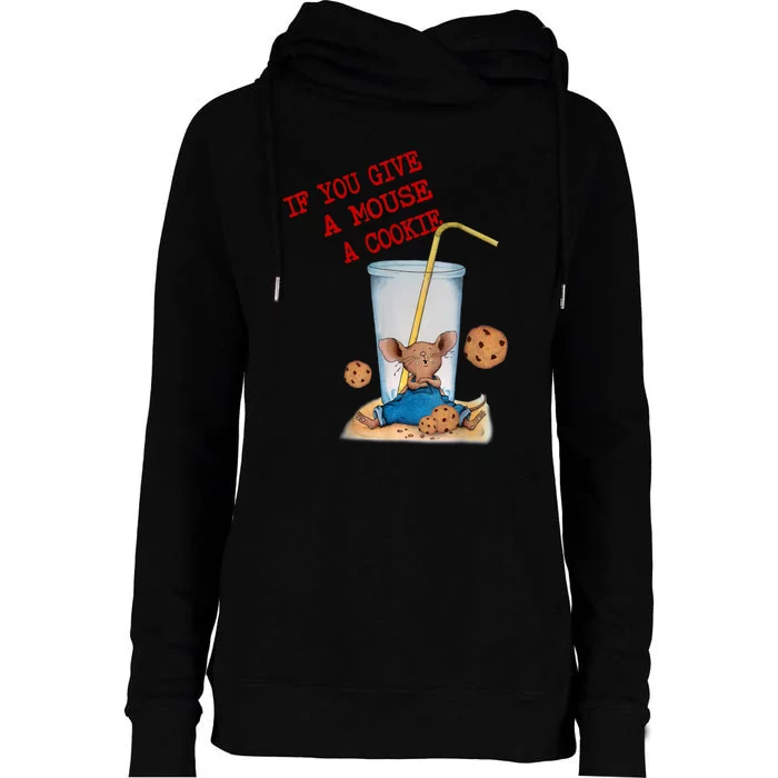 Funny If You Give Mouse A Cookie Costume Birthday Cookies Womens Funnel Neck Pullover Hood