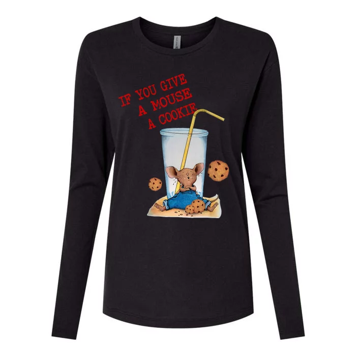 Funny If You Give Mouse A Cookie Costume Birthday Cookies Womens Cotton Relaxed Long Sleeve T-Shirt