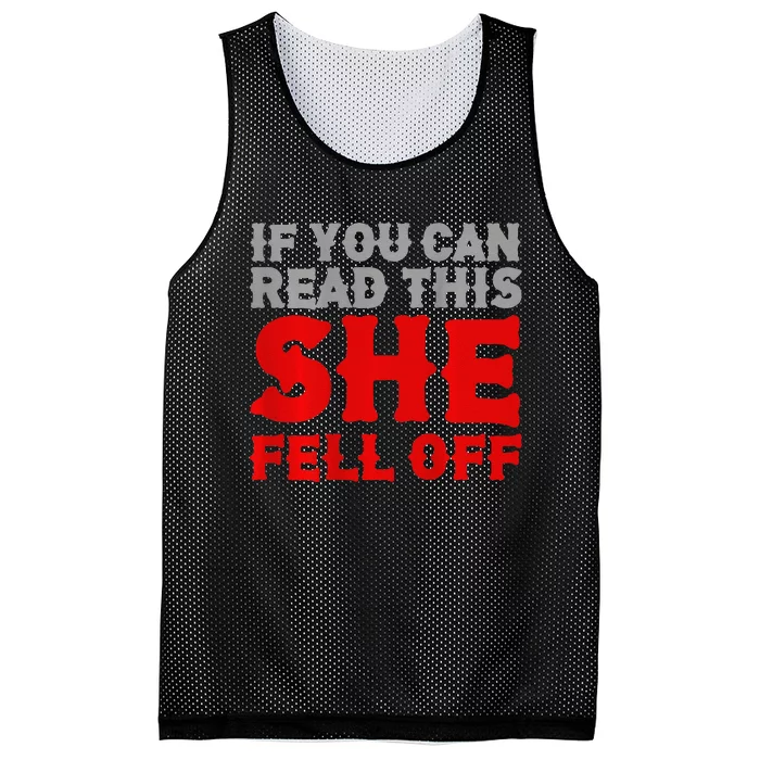 Funny If You Can Read This She Fell Off Biker Motorcycle Mesh Reversible Basketball Jersey Tank