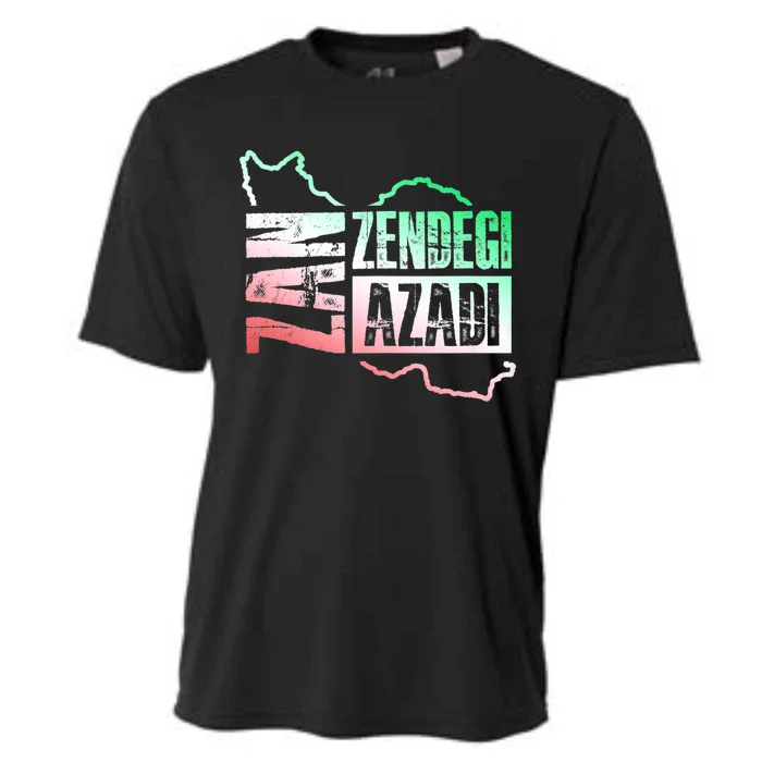 Free Iran | Zan Zendegi Azadi Heart | Freedom Love Persian Cooling Performance Crew T-Shirt