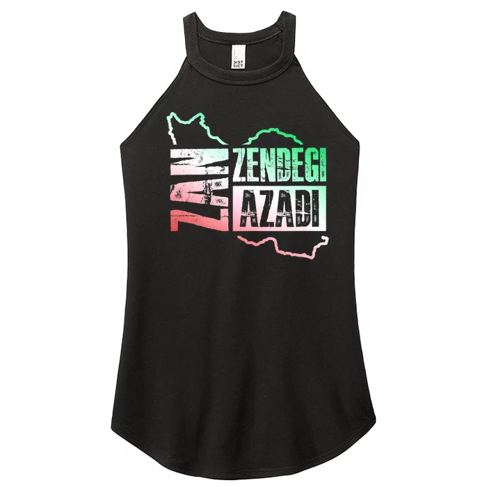 Free Iran | Zan Zendegi Azadi Heart | Freedom Love Persian Women’s Perfect Tri Rocker Tank