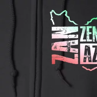 Free Iran | Zan Zendegi Azadi Heart | Freedom Love Persian Full Zip Hoodie