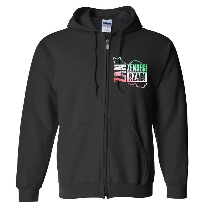 Free Iran | Zan Zendegi Azadi Heart | Freedom Love Persian Full Zip Hoodie