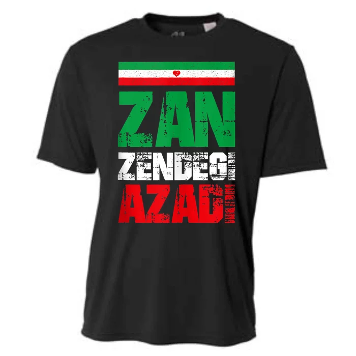 Free Iran Zan Zendegi Azadi Freedom Iran Azadi Persian Cooling Performance Crew T-Shirt