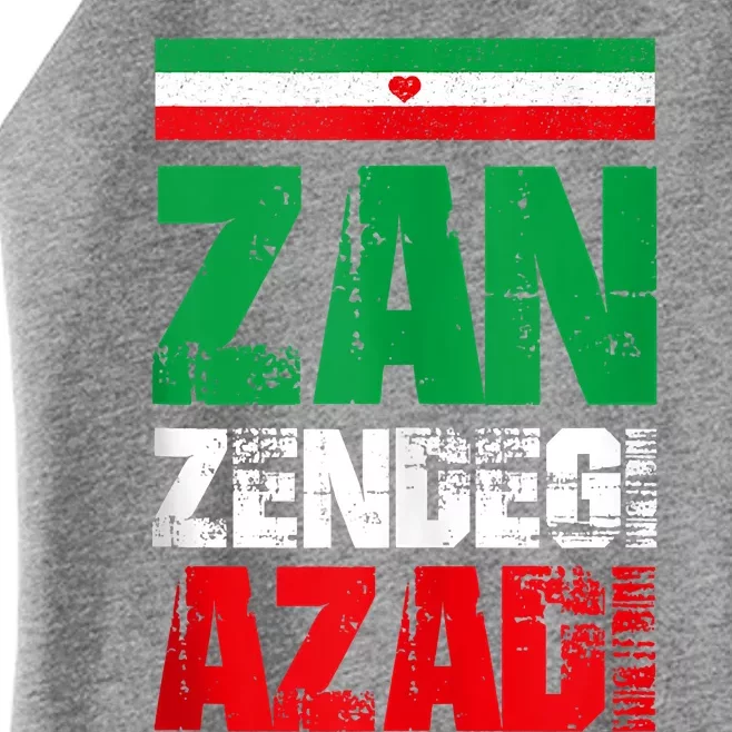 Free Iran Zan Zendegi Azadi Freedom Iran Azadi Persian Women’s Perfect Tri Rocker Tank