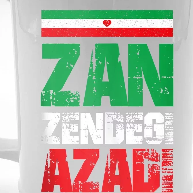 Free Iran Zan Zendegi Azadi Freedom Iran Azadi Persian Front & Back Beer Stein