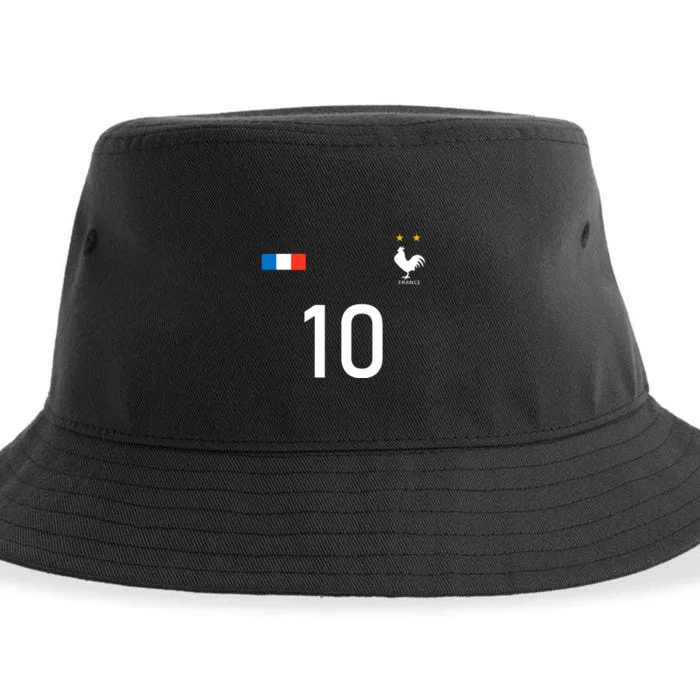 France Jersey 10 French Football Soccer Sustainable Bucket Hat