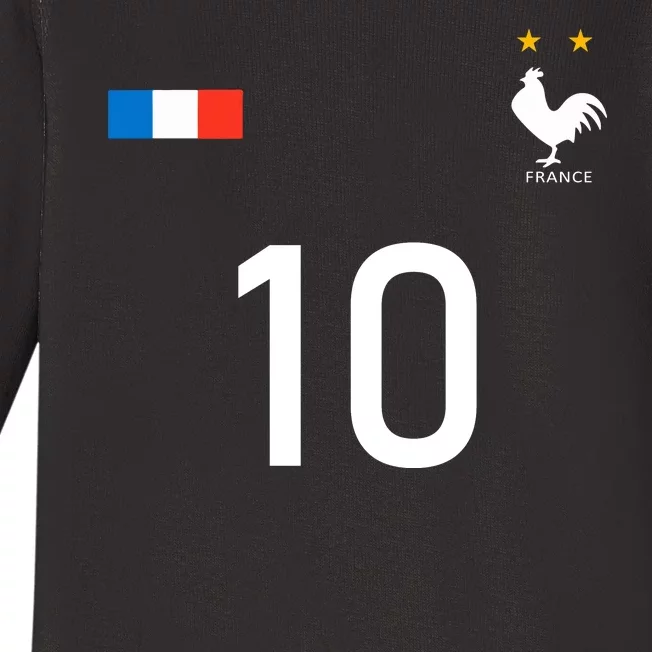 France Jersey 10 French Football Soccer Baby Long Sleeve Bodysuit