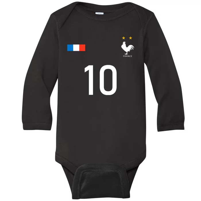 France Jersey 10 French Football Soccer Baby Long Sleeve Bodysuit