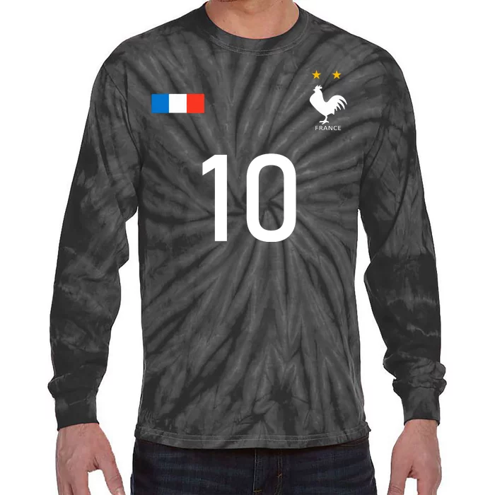 France Jersey 10 French Football Soccer Tie-Dye Long Sleeve Shirt