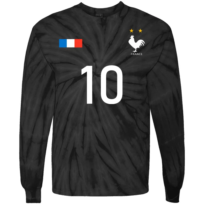 France Jersey 10 French Football Soccer Tie-Dye Long Sleeve Shirt