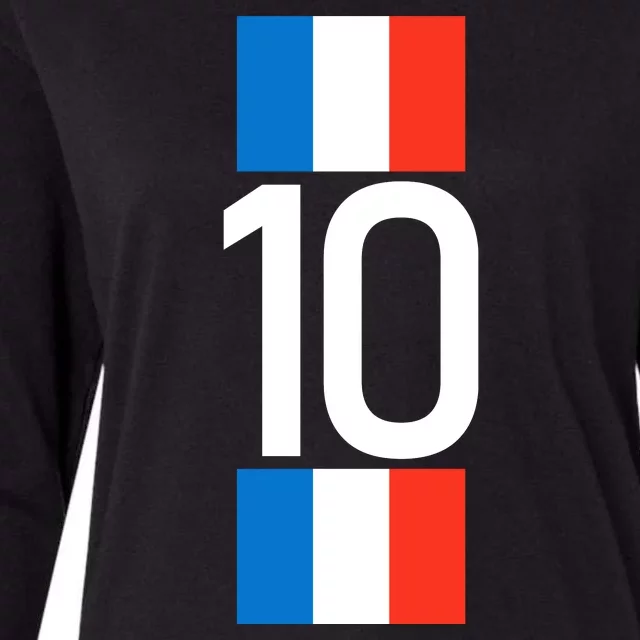 France Jersey 10 French Football Soccer Womens Cotton Relaxed Long Sleeve T-Shirt