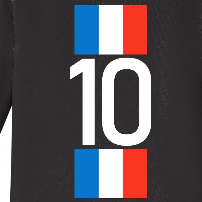 France Jersey 10 French Football Soccer Baby Long Sleeve Bodysuit