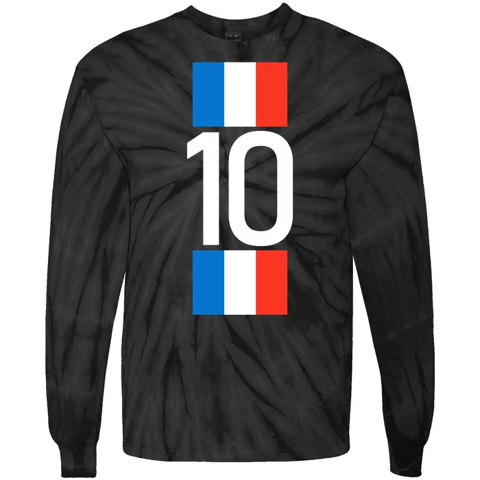 France Jersey 10 French Football Soccer Tie-Dye Long Sleeve Shirt