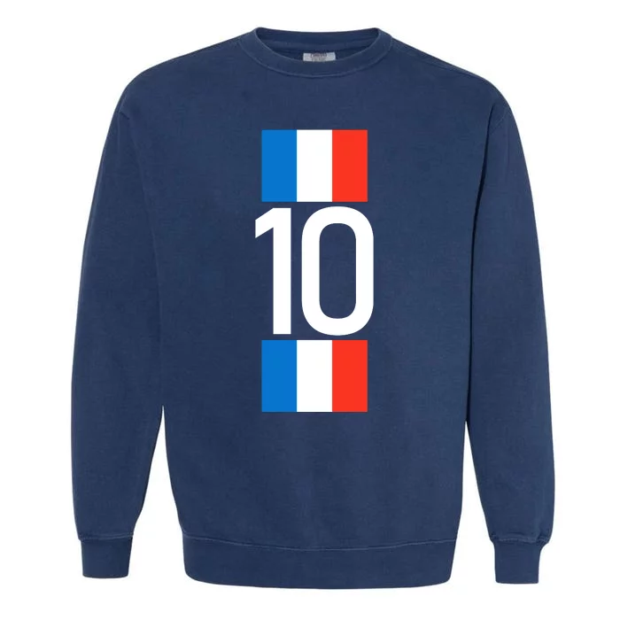 France Jersey 10 French Football Soccer Garment-Dyed Sweatshirt