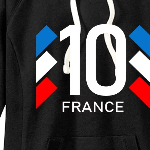 France Jersey 10 French Football Soccer Women's Fleece Hoodie